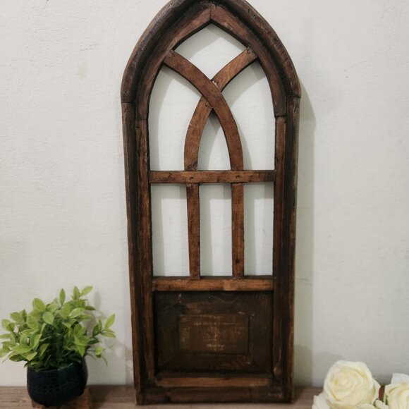 Farmhouse Arch Wood Rustic Shabby Chic Primitive Remito 29" H - Picture 1 of 4